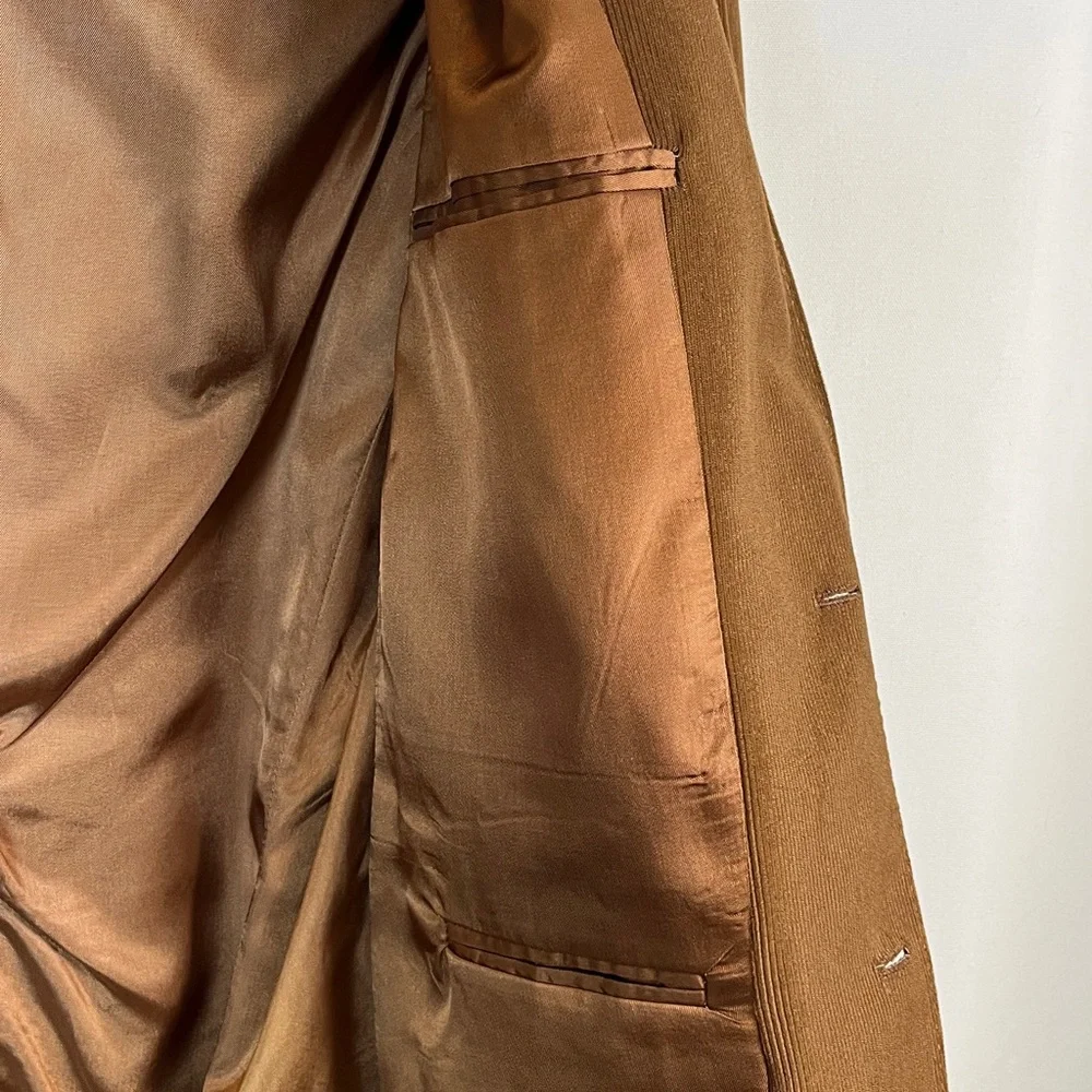 Rubenstein Bros New Orleans Custom Brown Corduroy Sport Coat 46R Vintage